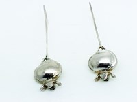 Silver pomegranate earrings